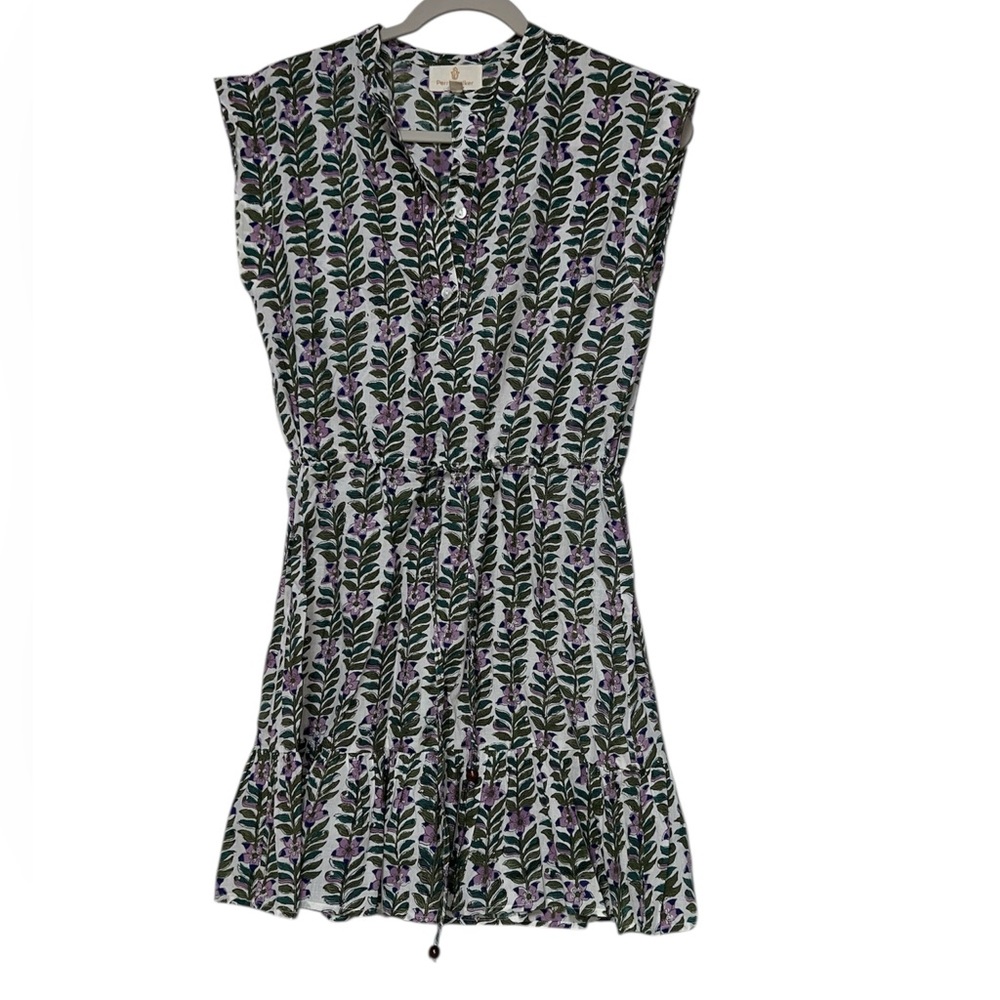 Perry walker collective Floral Print mini cap sleeve Drawstring Waist Dress